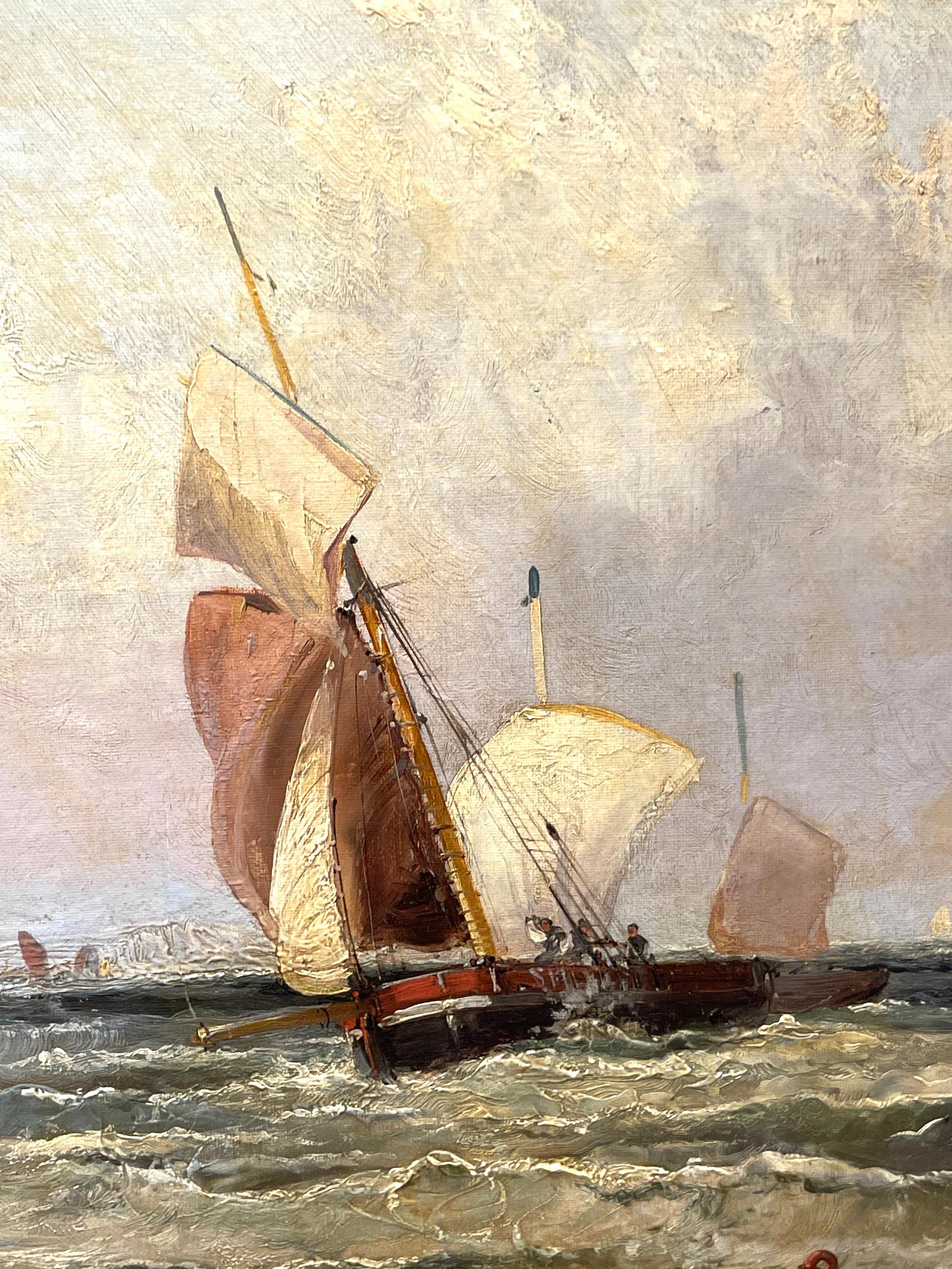 19th Century Dutch Seascape by Hendrik Daniël Eckelboom For Sale 3