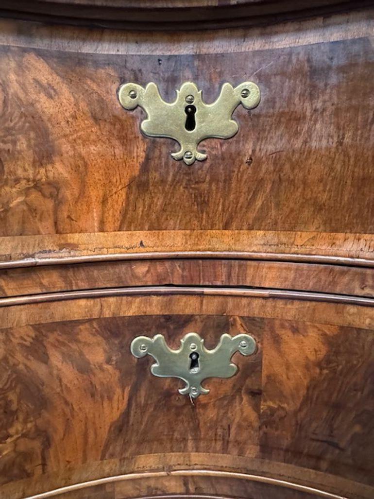 Noyer Commode en noyer du 19e siècle à façade façonnée hollandaise en vente