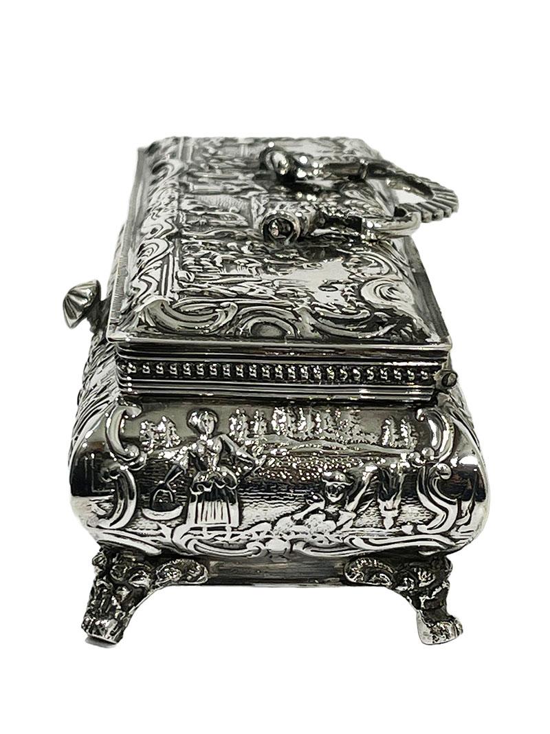 19th Century Dutch Silver Box by Willem van Baren, Schoonhoven, 1886 In Good Condition For Sale In Delft, NL
