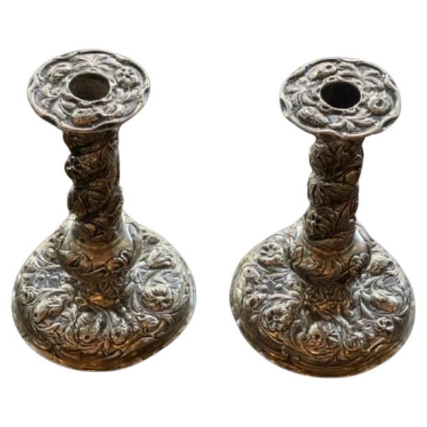 19th Century Silver Dutch Candlesticks
Sourced by Martyn Lawrence Bullard from London, England
Fitted with hallmark, and etched floral motif


