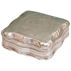 19th Century Dutch Silver Hand Engraved Pill or Peppermint Box, Dated 1866