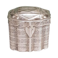 19th Century Dutch Silver Loderein or Vinaigrette Box, Dated 1855