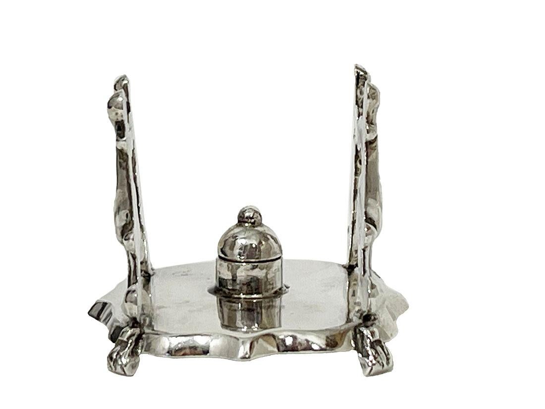 19th Century Dutch silver miniature kettle on stand For Sale 3