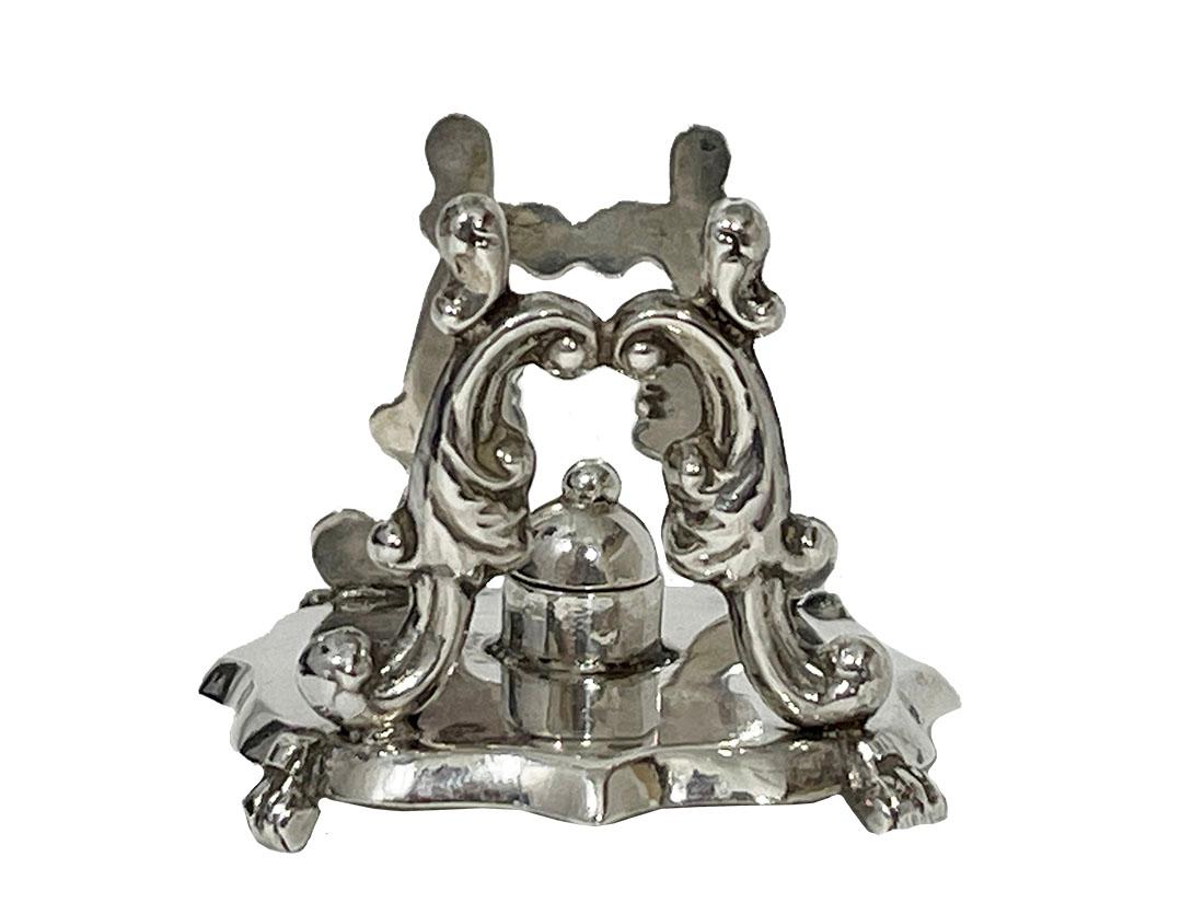 19th Century Dutch silver miniature kettle on stand For Sale 4