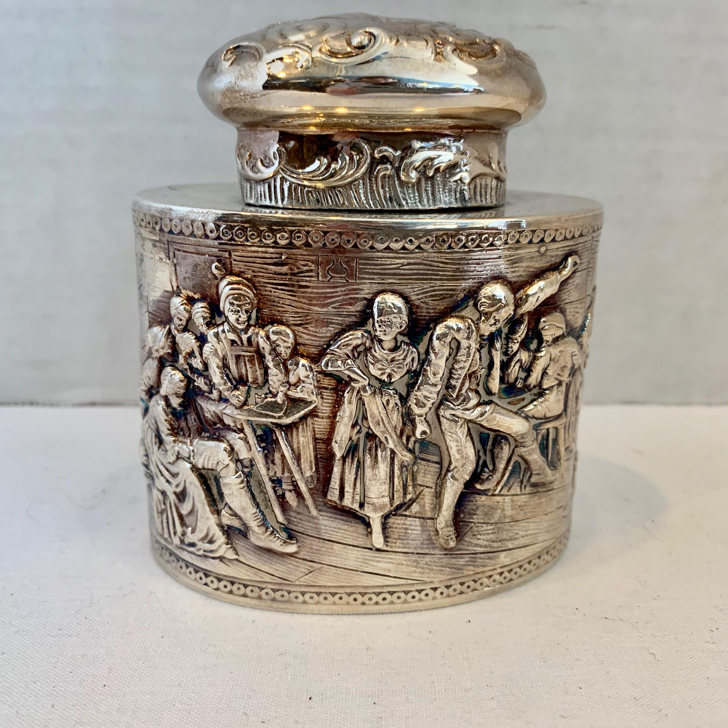 XIXe siècle Boîte à thé hollandaise en argent du 19ème siècle en vente
