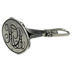 19th Century Dutch silver watch key and wax seal stamp