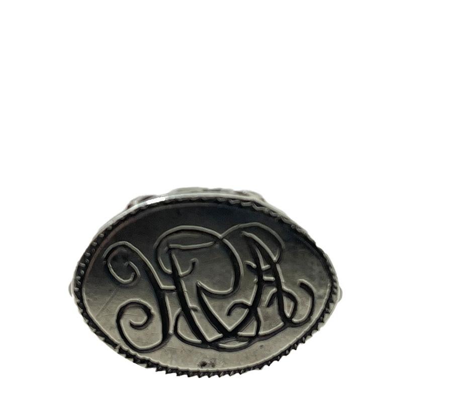 Silver 19th Century Dutch silver watch key and wax seal stamp For Sale