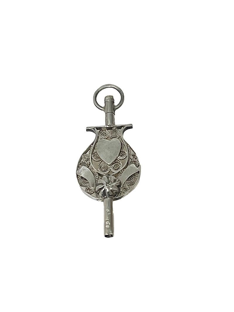Silver 19th Century Dutch silver watch-key by Hendrik Krins, Schoonhoven For Sale