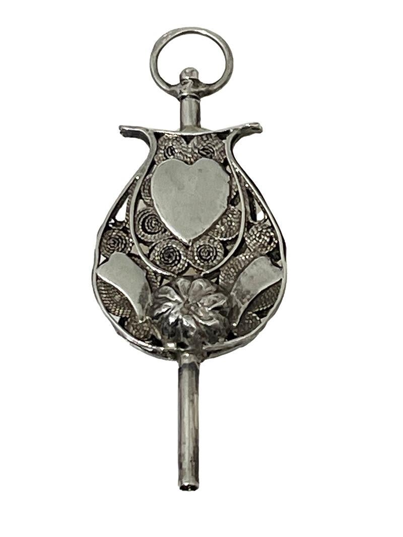 Silver 19th Century Dutch silver watch-key For Sale