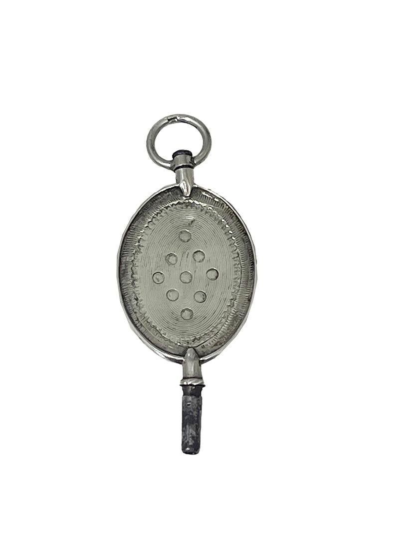 19th Century Dutch silver watch-key with a scene of a bunch of grapes

19th century silver watch-key in an oval shape with a bunch of grapes engraved
The eyelet is marked with the Dutchhallmark 