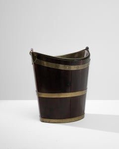 Calentador de tetera holandés «Teestoof», de madera y latón, siglo XIX
