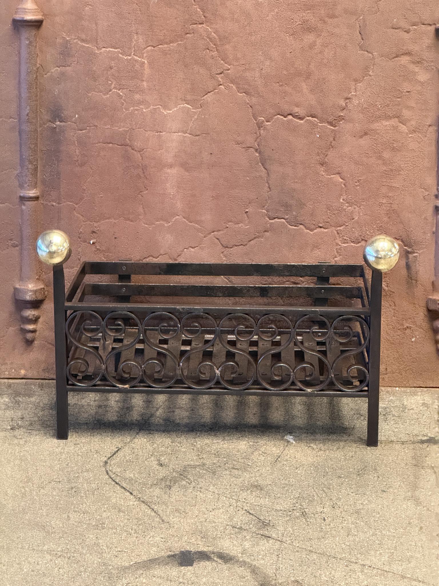Néerlandais Grille de cheminée ou panier de cheminée victorien néerlandais du 19ème siècle en vente