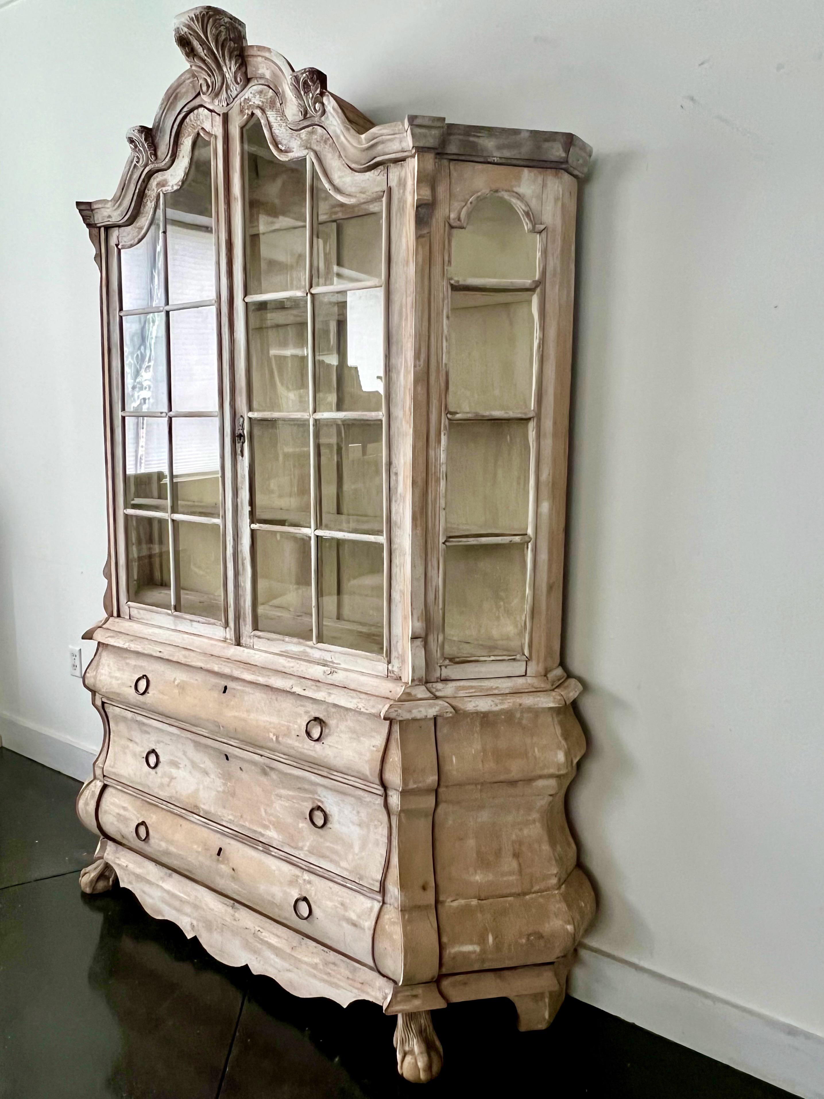Glass 19th century Dutch Vitrine Cabinet For Sale