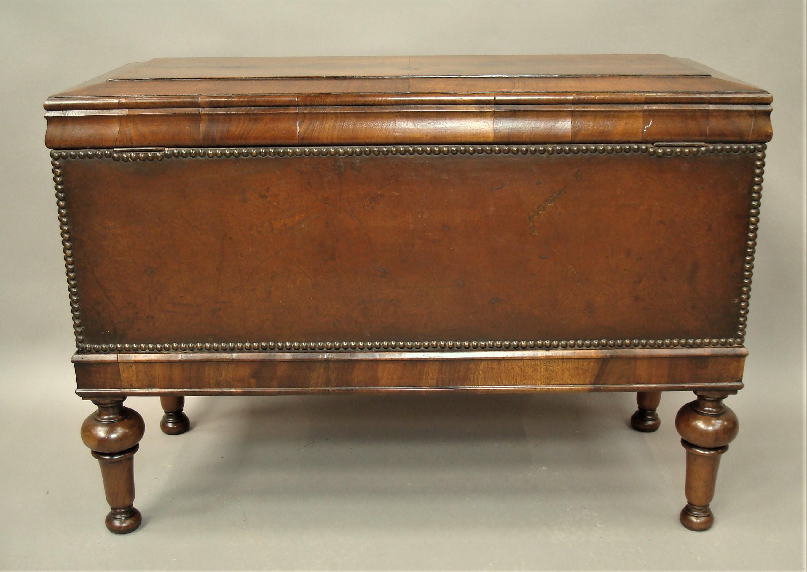 19th Century Dutch Walnut and Painted Leather Chest on Stand 13