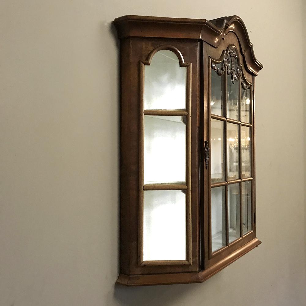 Dutch Colonial 19th Century Dutch Walnut Wall Vitrine