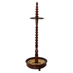 19th Century Dutch Wooden Pipe Holder or Pipe Stand with Twisted Stem