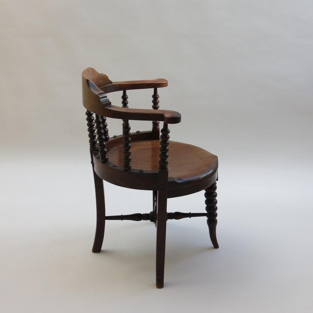 19th Century E W Godwin Mahogany Bow Back Chair William Watt For Sale 4