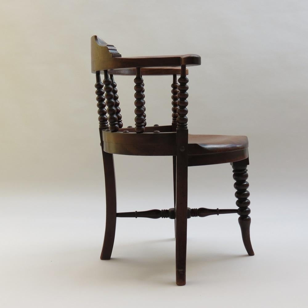 19th Century E W Godwin Mahogany Bow Back Chair William Watt For Sale 5