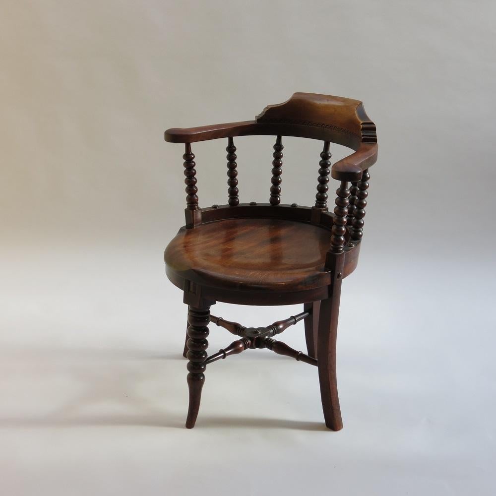 19th Century E W Godwin Mahogany Bow Back Chair William Watt For Sale 7