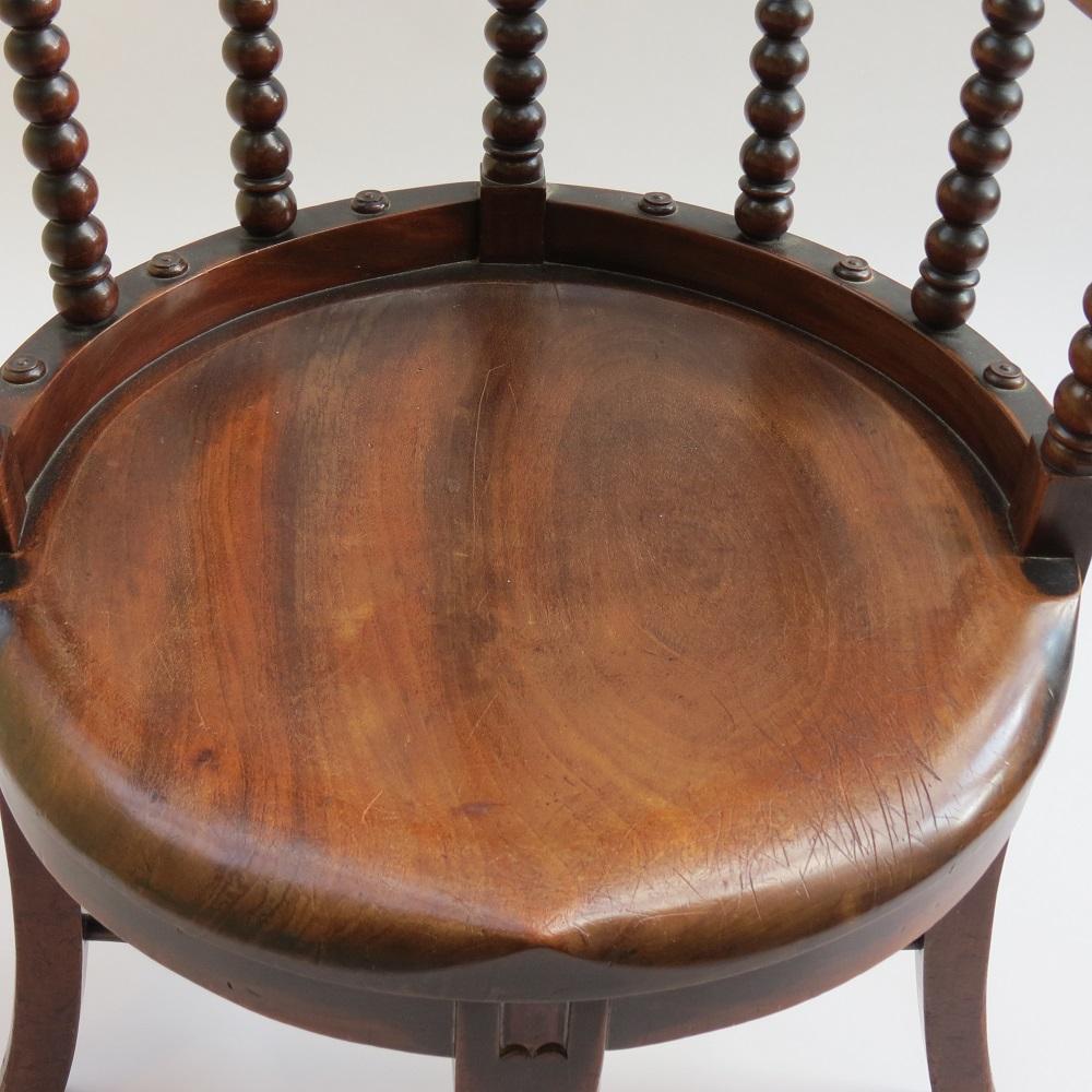 Victorian 19th Century E W Godwin Mahogany Bow Back Chair William Watt For Sale