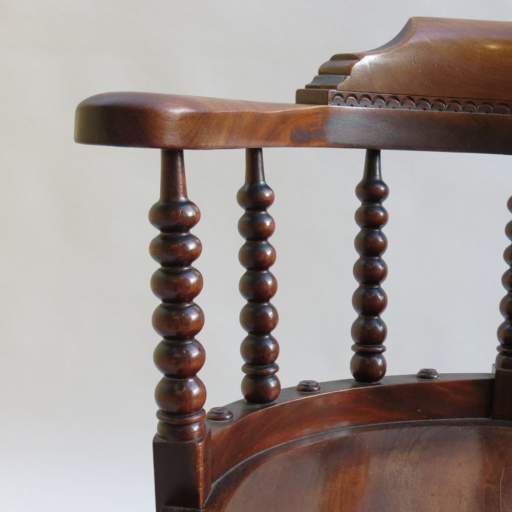 Hand-Crafted 19th Century E W Godwin Mahogany Bow Back Chair William Watt For Sale