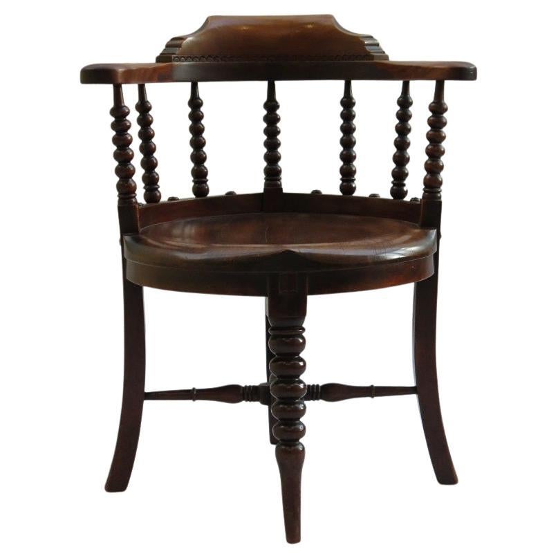 19th Century E W Godwin Mahogany Bow Back Chair William Watt For Sale