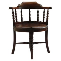 Chaise à dossier arrondi en acajou de E W Williams, 19e siècle William Watt