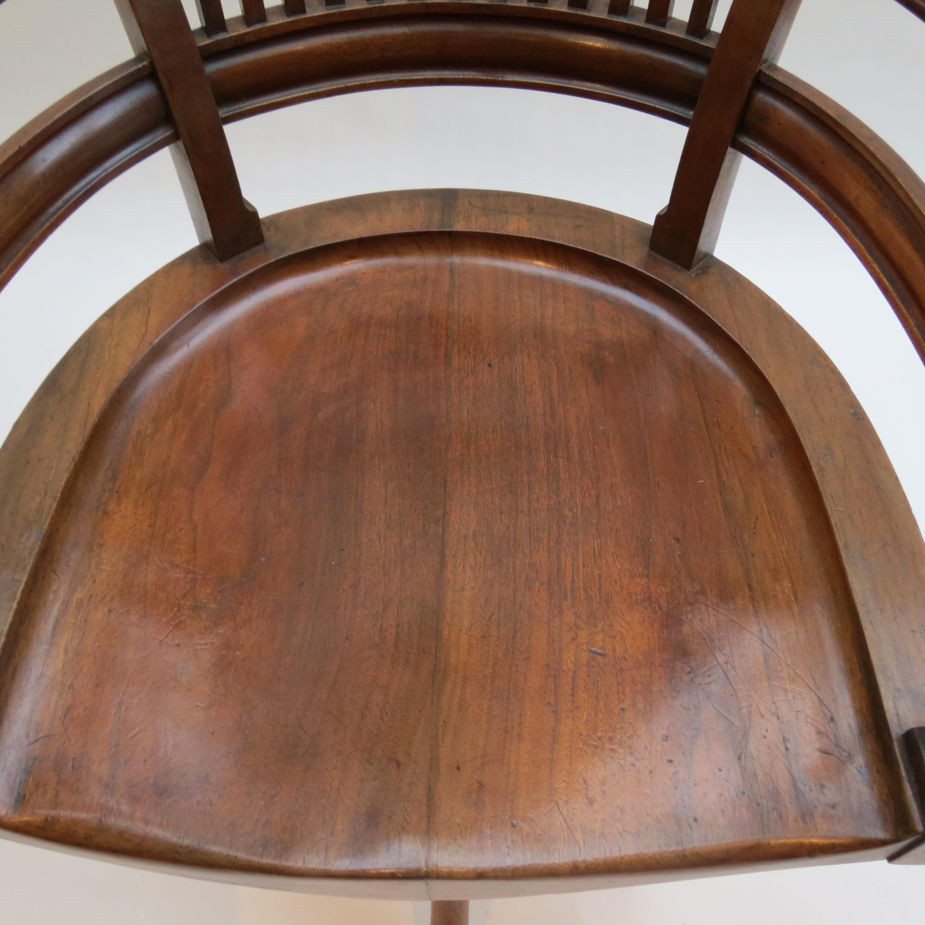 19th Century E W Godwin Swivel Office Chair in Walnut 4