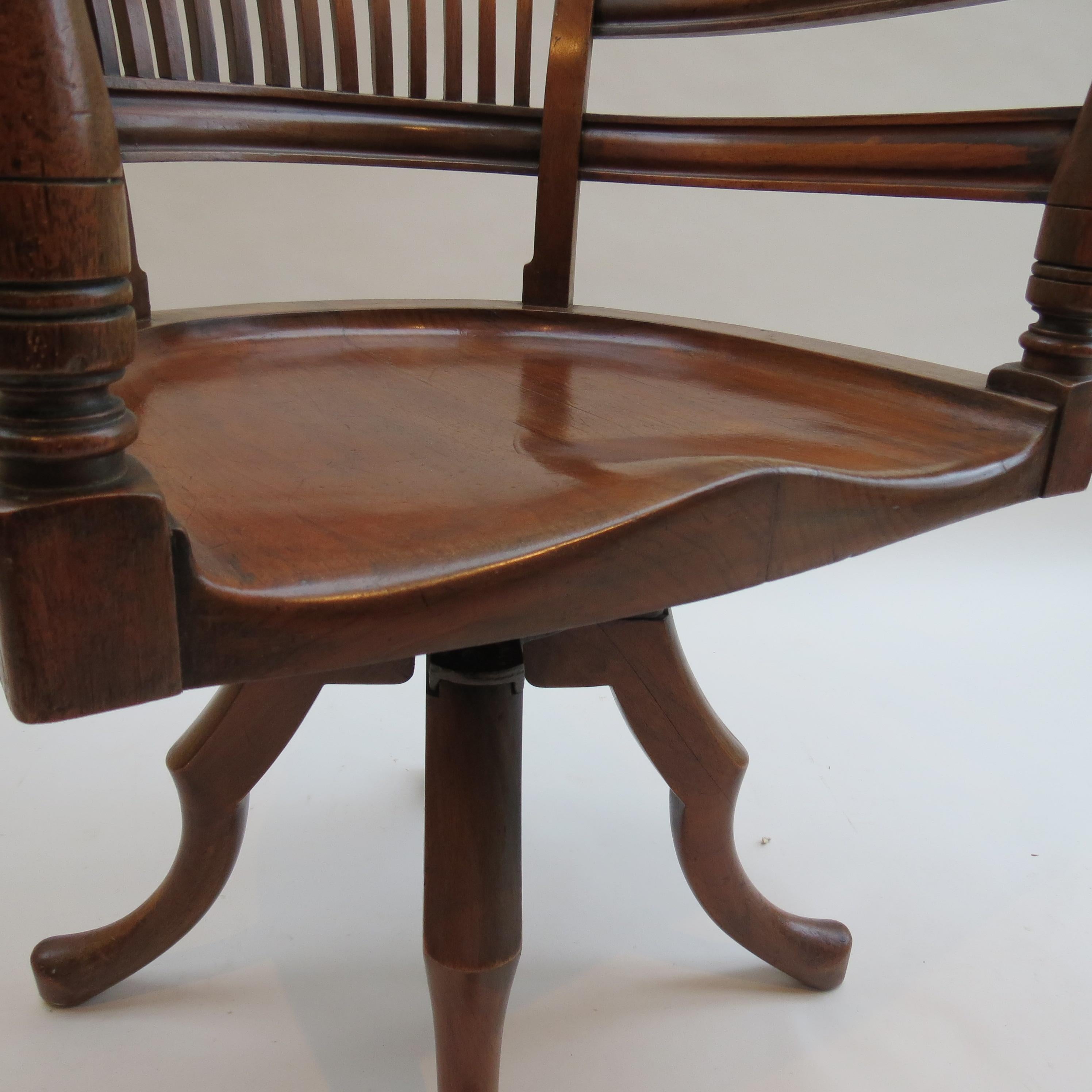 19th Century E W Godwin Swivel Office Chair in Walnut 1