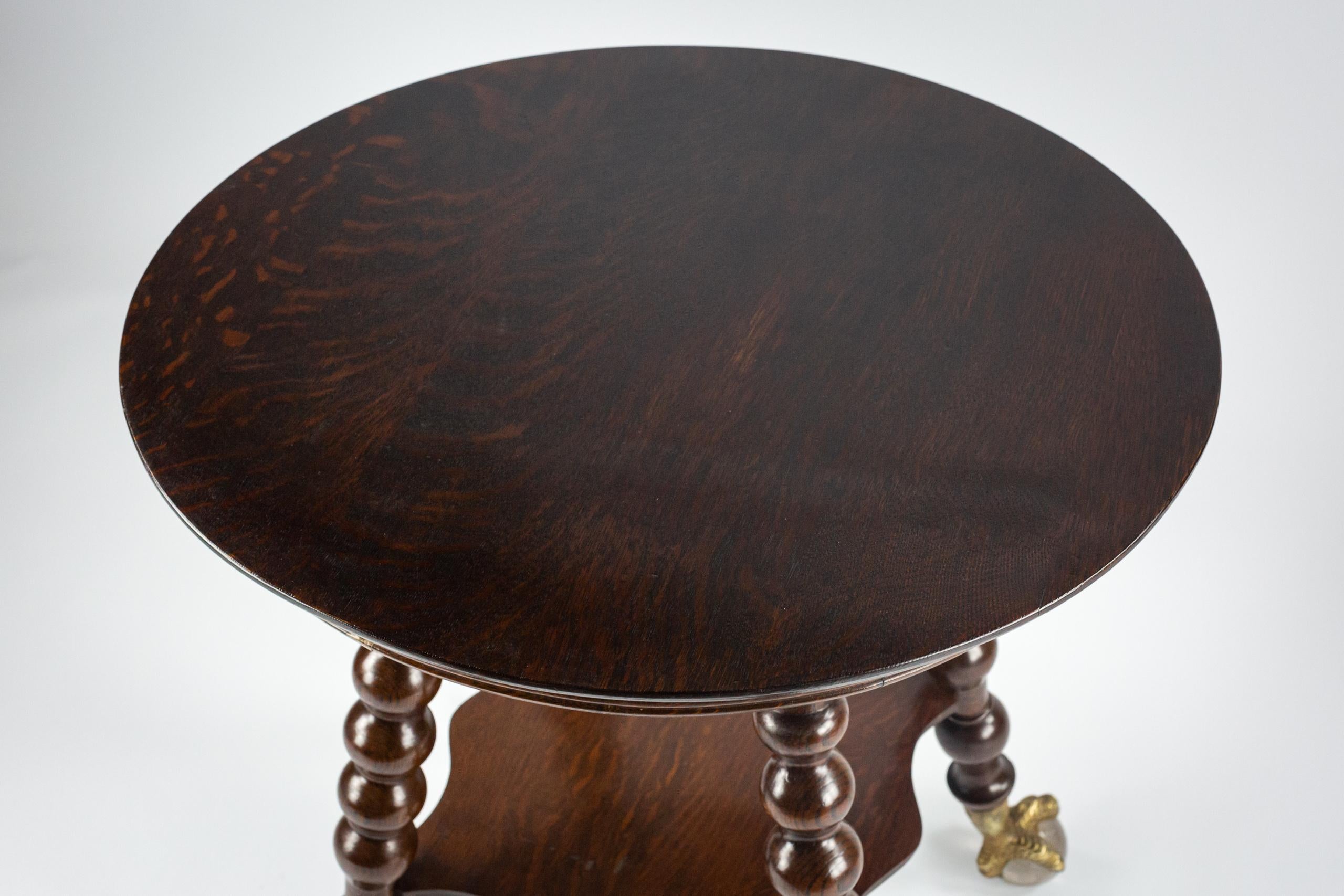 19th Century Eagle Claw and Glass Ball Quarter Sawn Oak Centre Table 5
