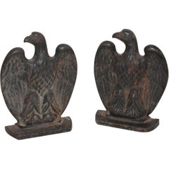 19th Century Eagle Iron Bookends, Pair