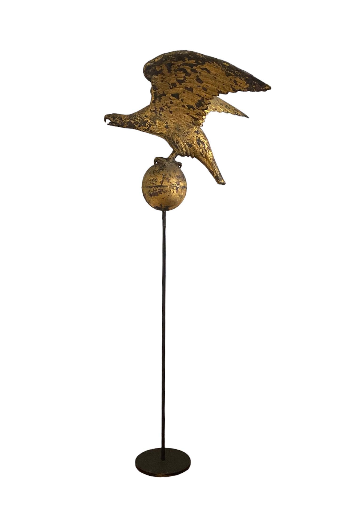 Gilt 19th Century Eagle Weathervane, Attributed to Cushing & White For Sale