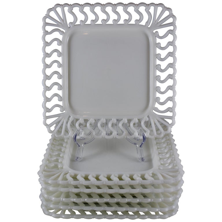 19th Century EAPG Lace Edge American Opaque Milk Glass ...