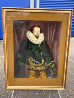 19th Century Earl of Essex portrait on Glass