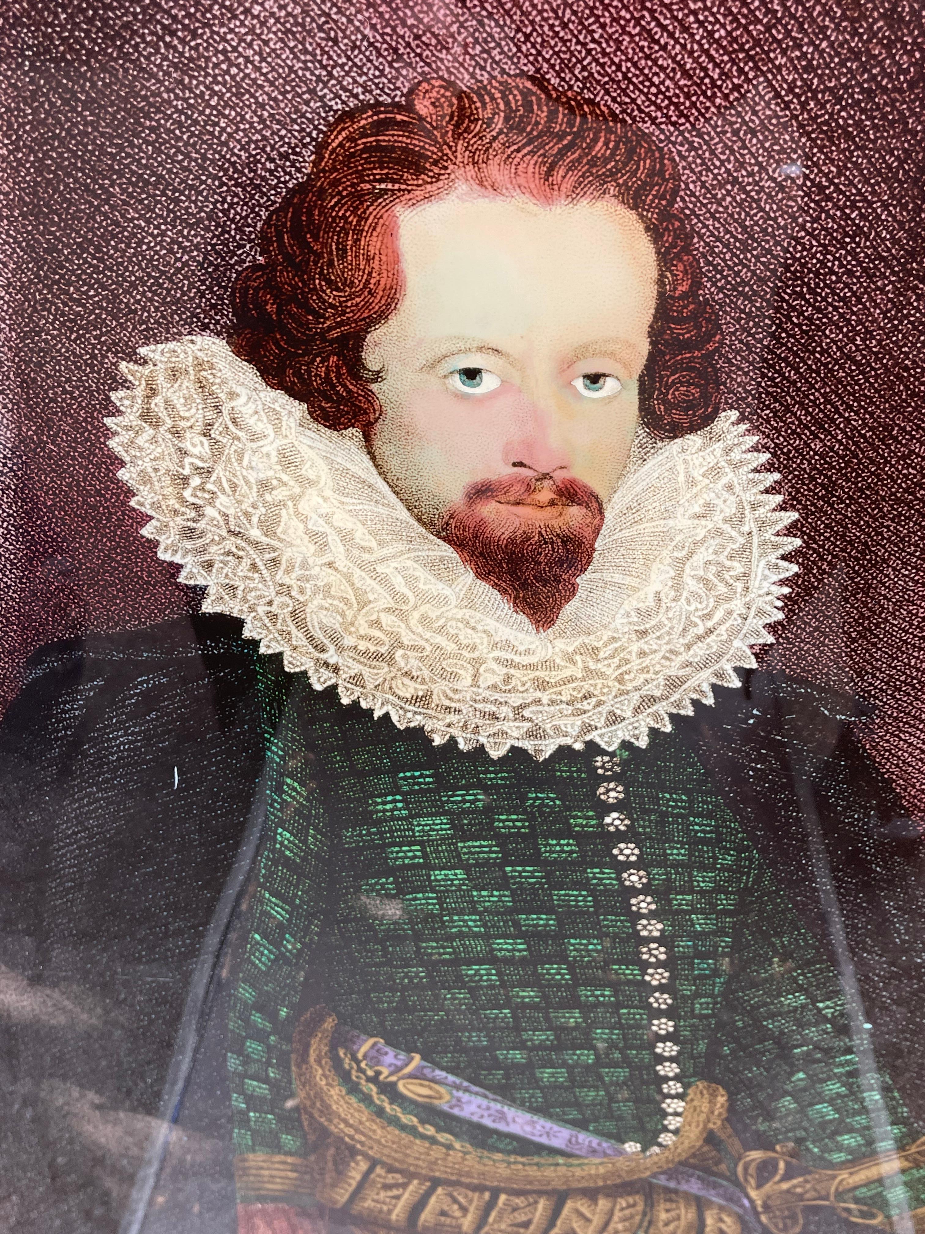 Retrato del conde de Essex del siglo XIX sobre cristal en venta 3