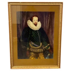 19th Century Earl of Essex portrait on Glass