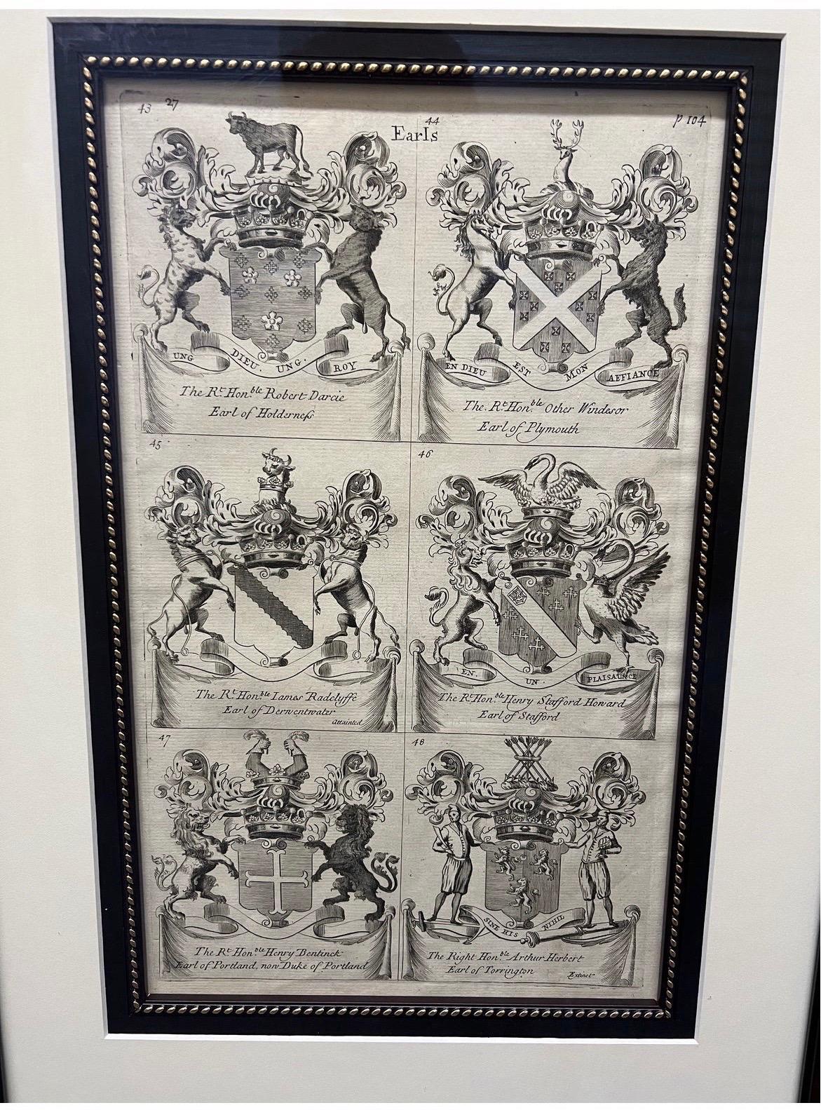 Siglo XIX, Aguafuertes con escudos de armas continentales 