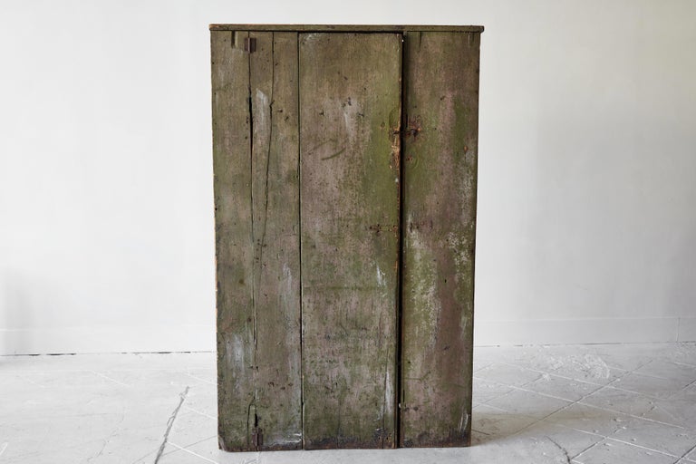 19th Century Early American Painted Single Door Country Cupboard at 1stDibs