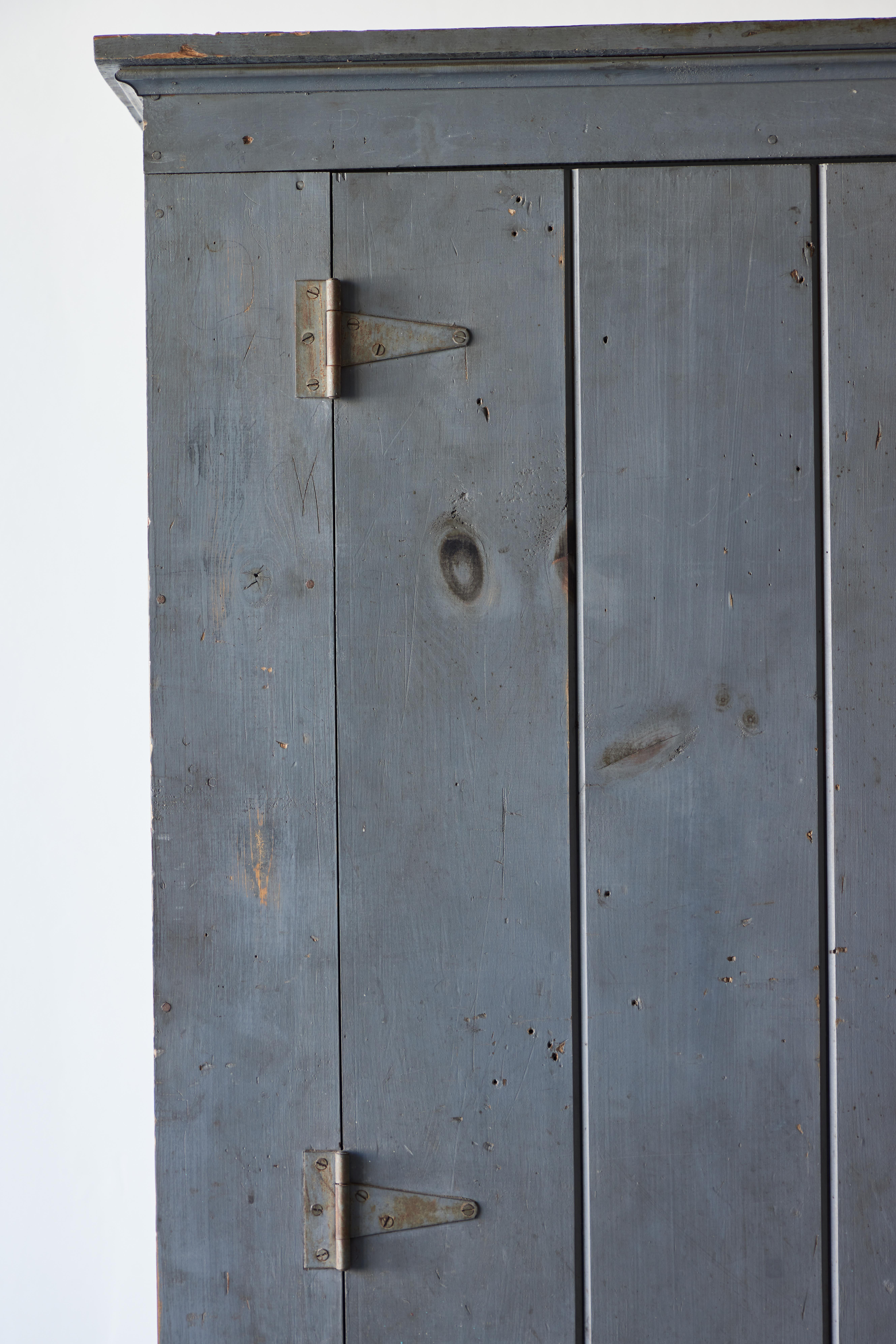 Hand-Painted 19th Century Early American Painted Single Door Cupboard