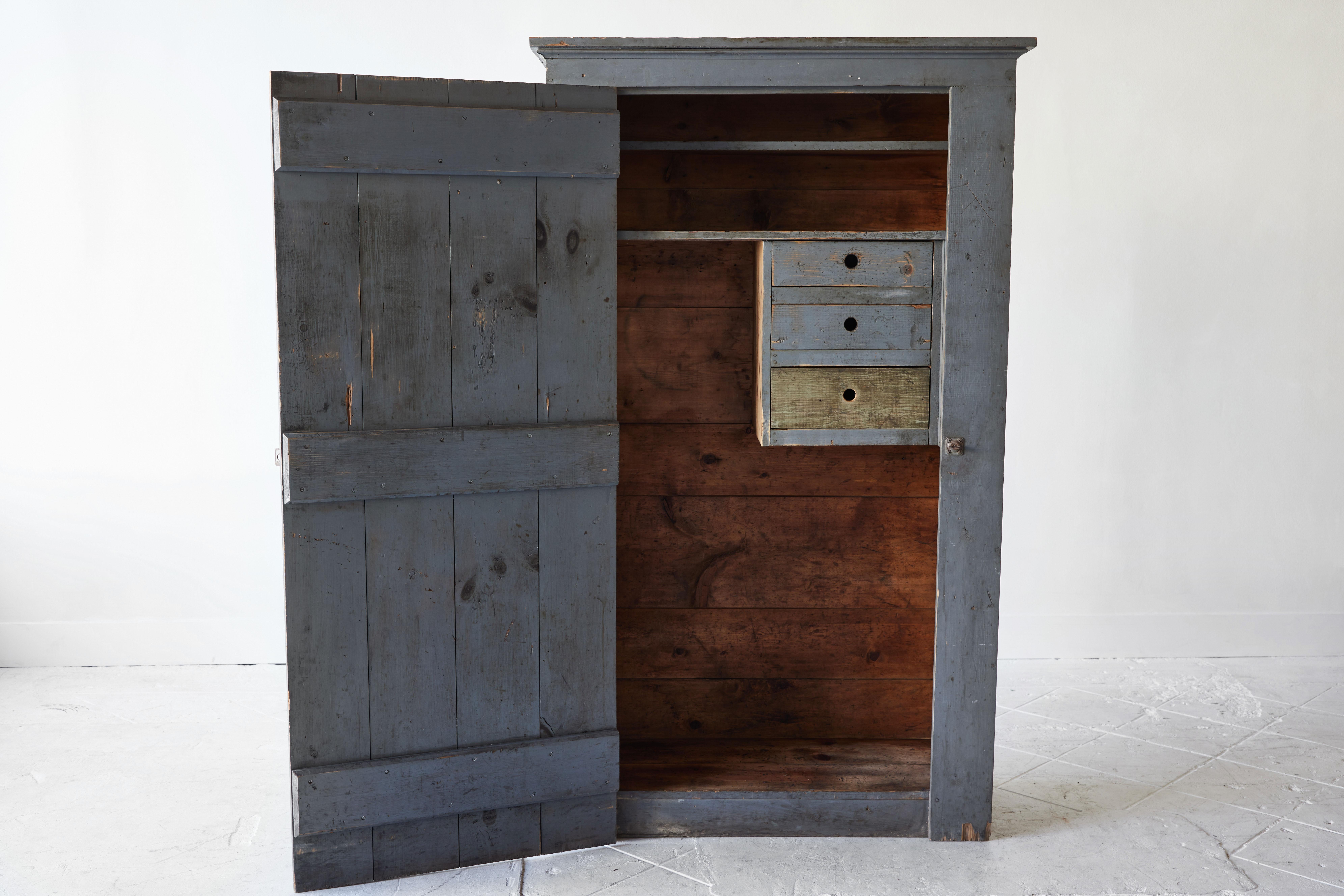 19th Century Early American Painted Single Door Cupboard 1