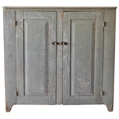 Antique 19th Century Early American Painted Two Door Cupboard