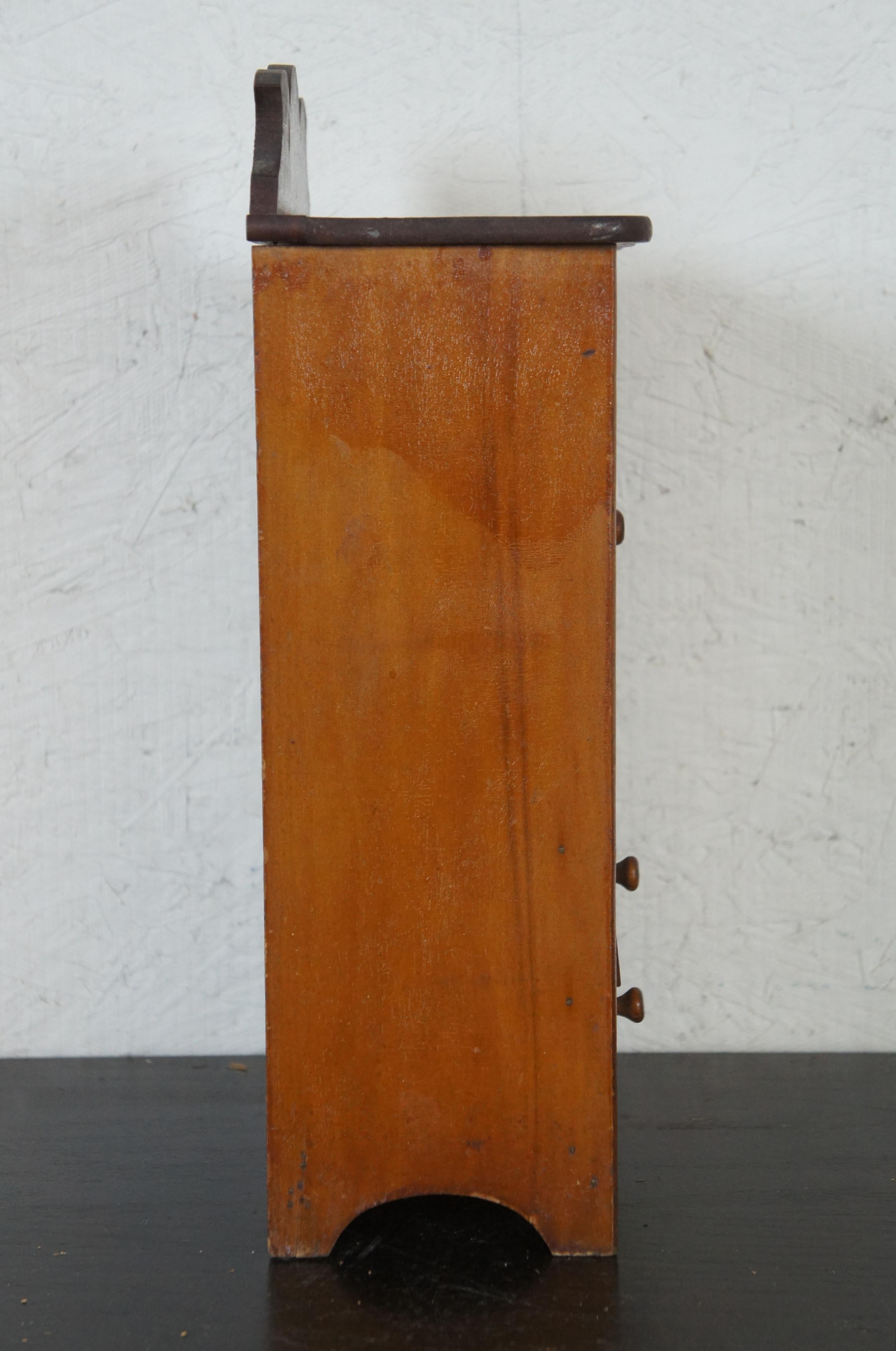 19th Century Early American Pine Cupboard Miniature Salesman Sample Cabinet 2