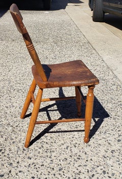 19th Century Early American Plank Side Chair