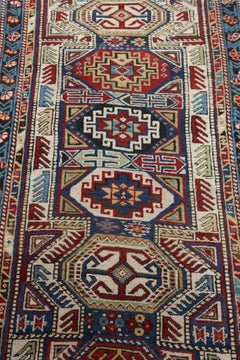 19th Century Early Caucasian Kazak Konagend Rug