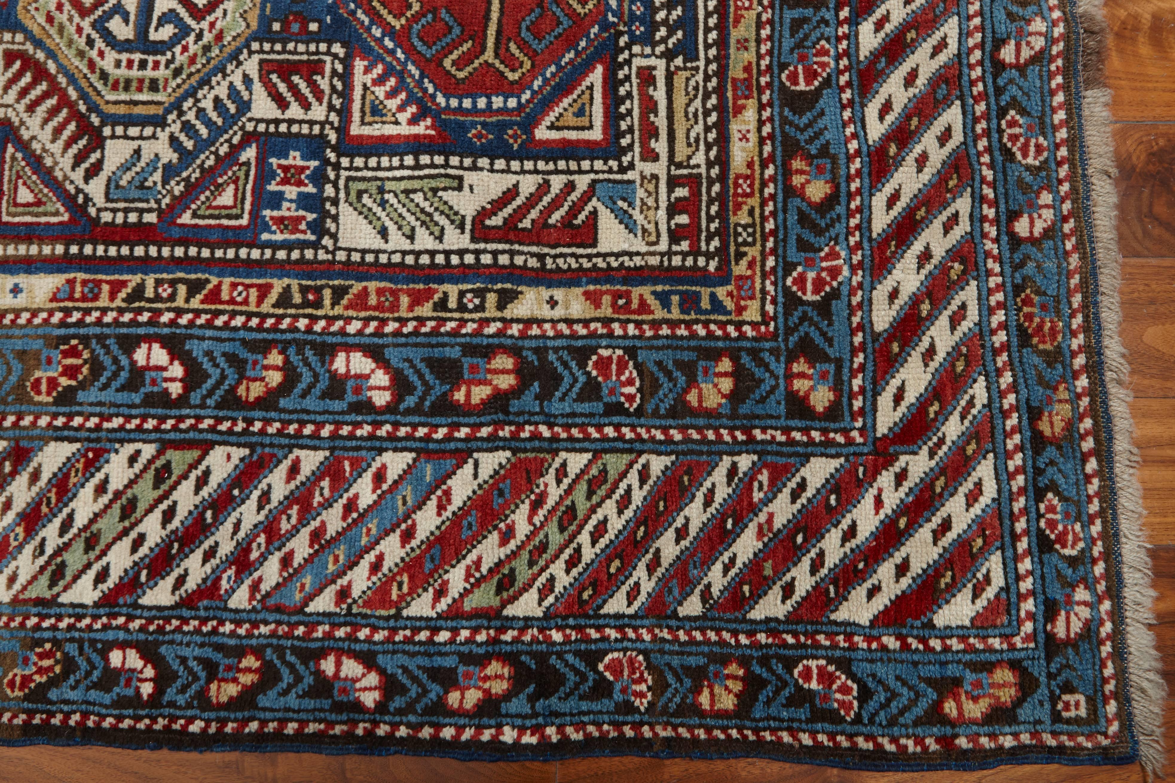19th Century Early Caucasian Kazak Konagend Rug In Excellent Condition For Sale In Beirut, LB