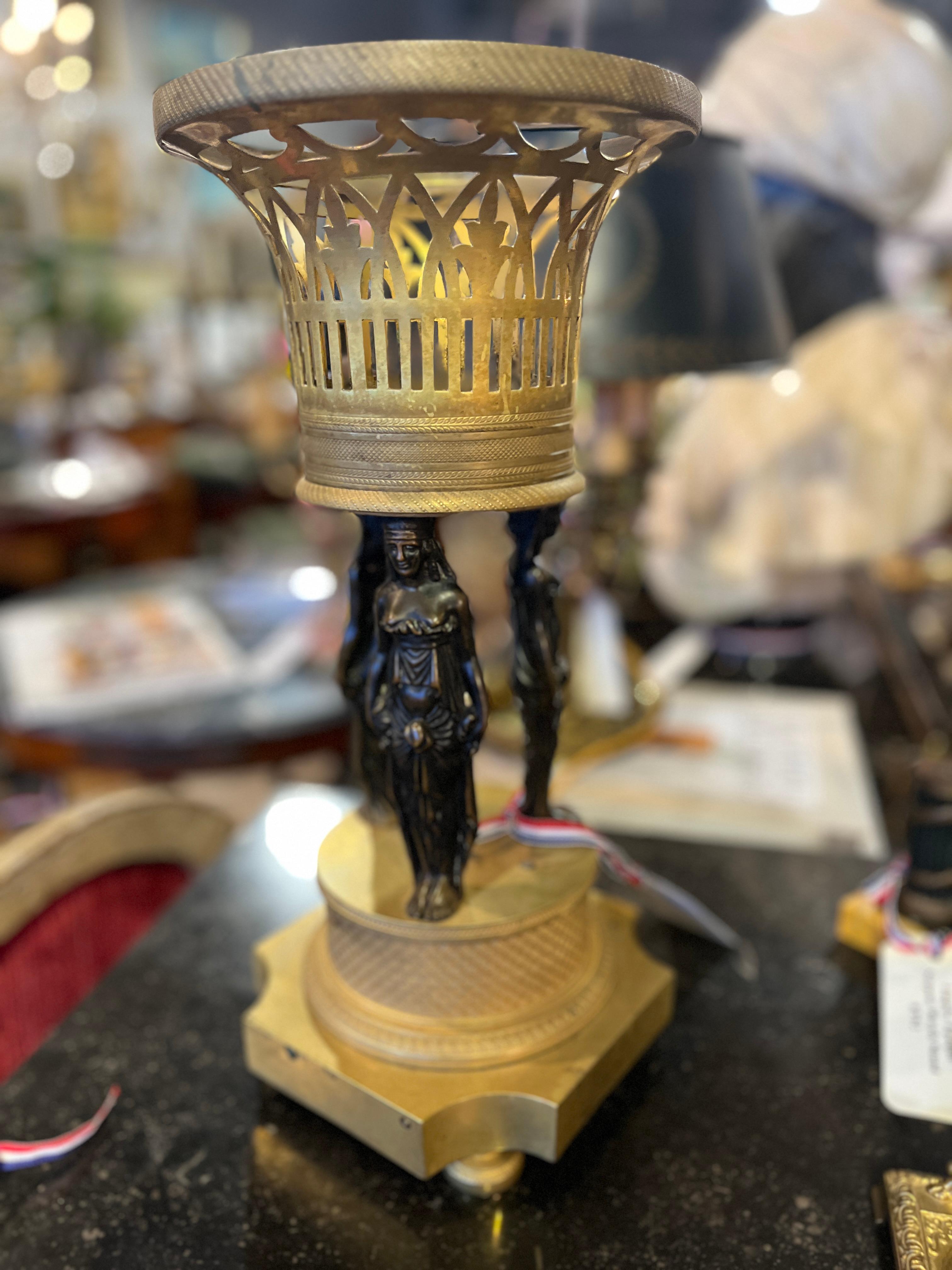 19th Century (Early) French Empire Gilt Bronze Center Piece
Unique piece purchased in France. 
See detailed photos. 