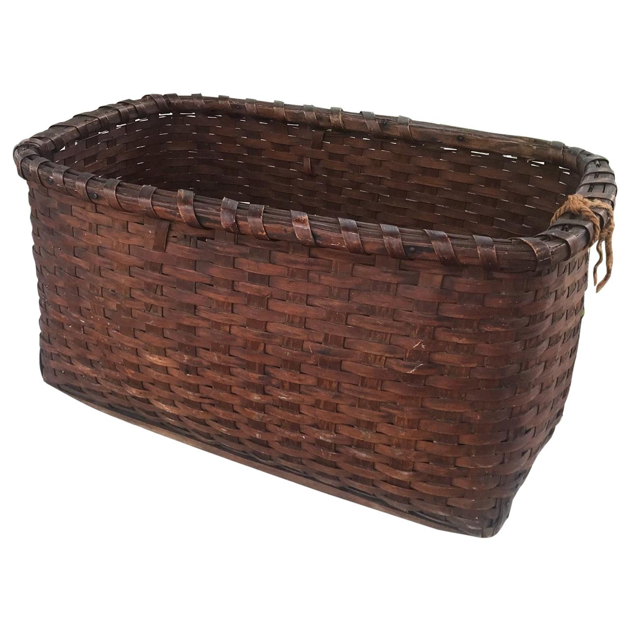 19th Century Early Gathering Basket from New England