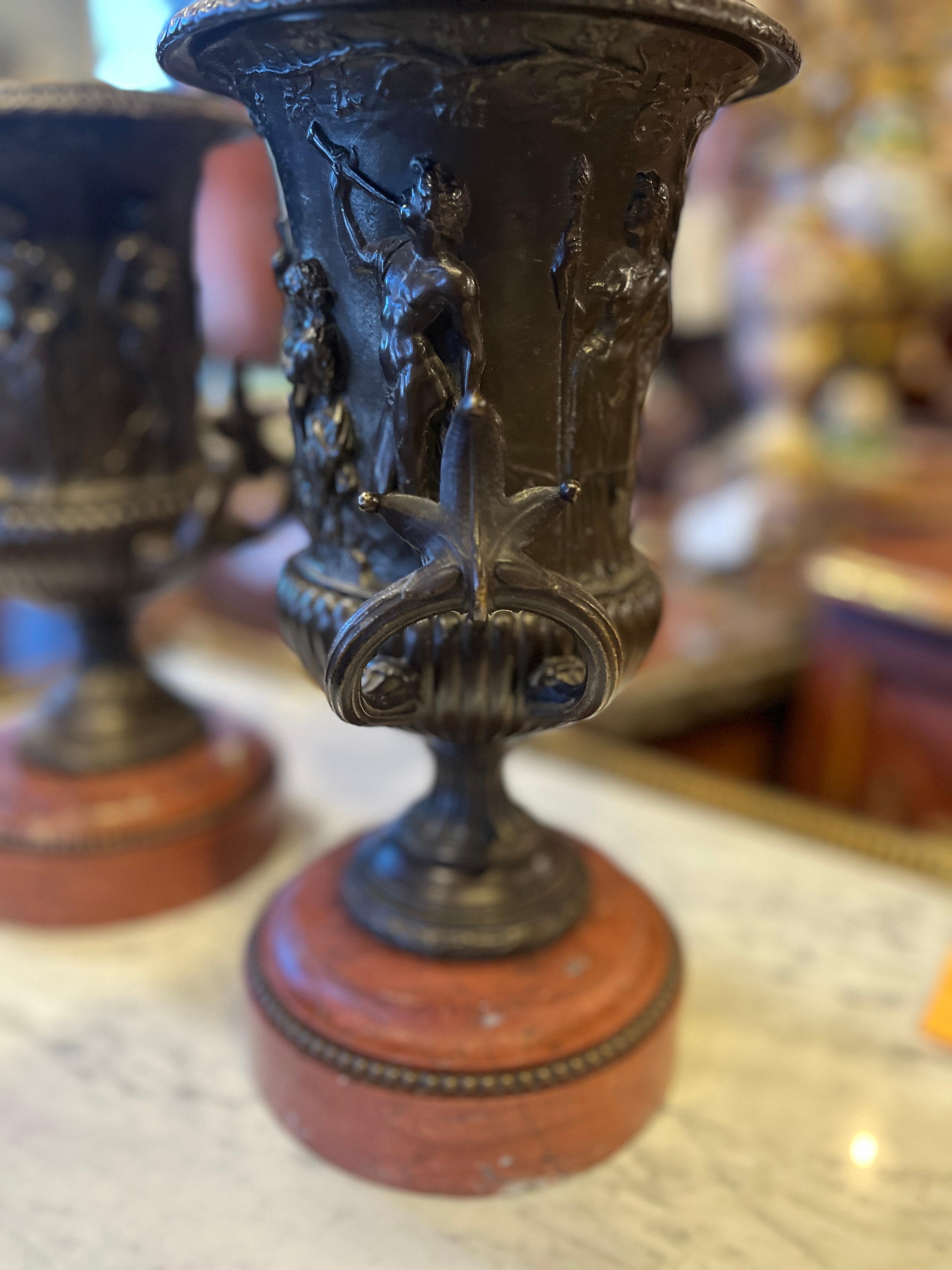 19th Century (early) Pair French Bronze Urns For Sale 3