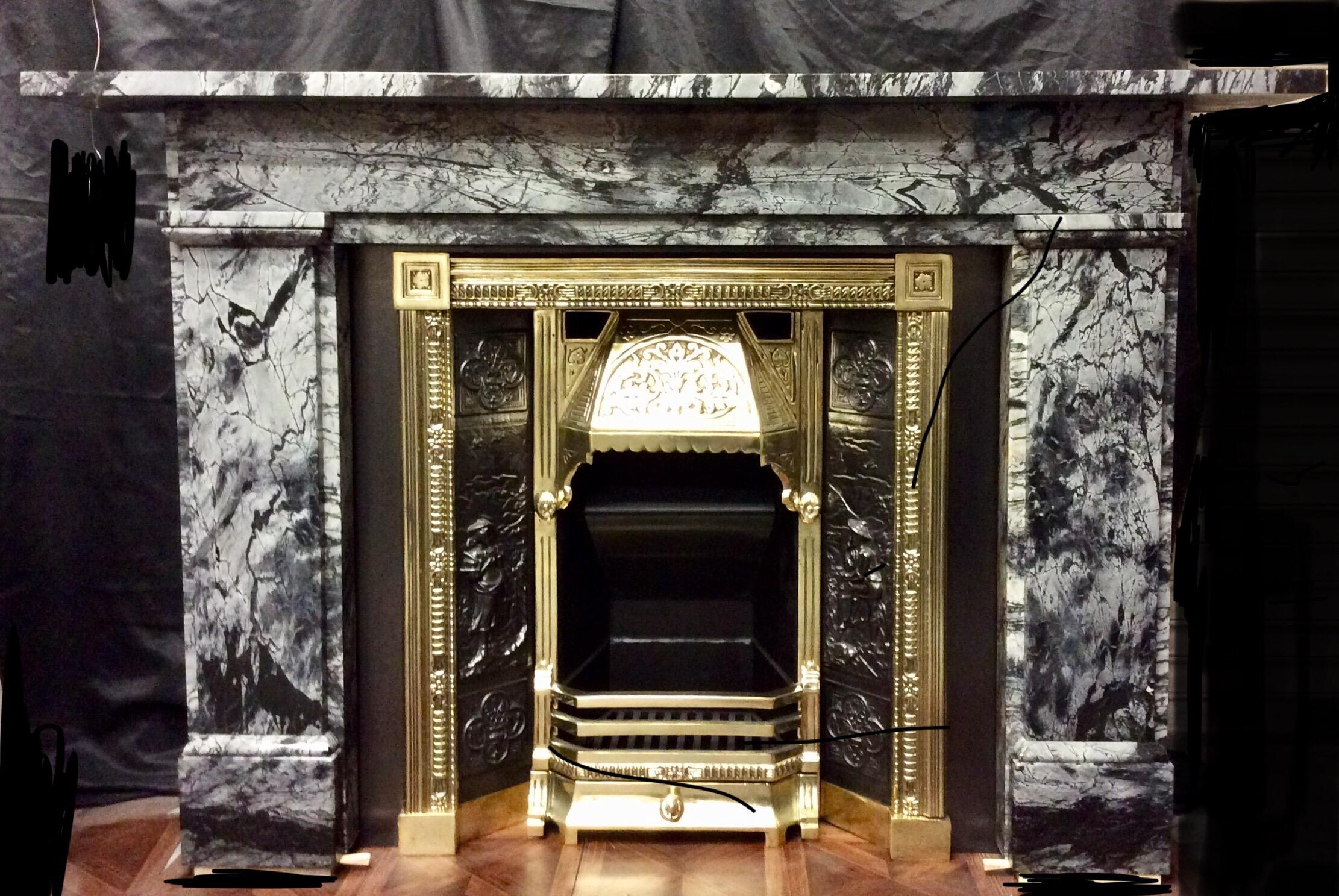 19th Century Early Victorian Grey Bardigilo Marble Fireplace Surround 4