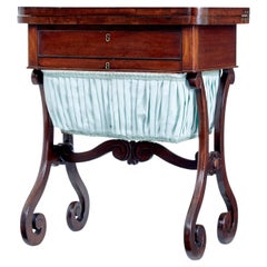 19th Century Early Victorian Mahogany Sewing Table